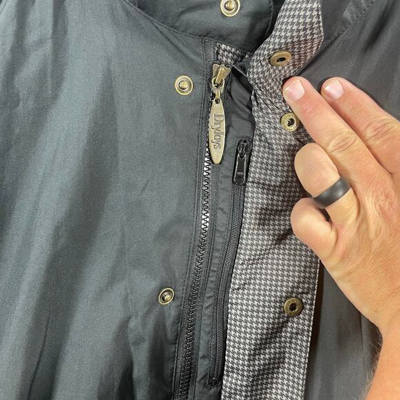DryJoys by FootJoys Full Zip Jacket Men's XL Black/Houndstooth Rain/Wind Breaker - Picture 4 of 11